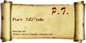 Purr Tünde névjegykártya